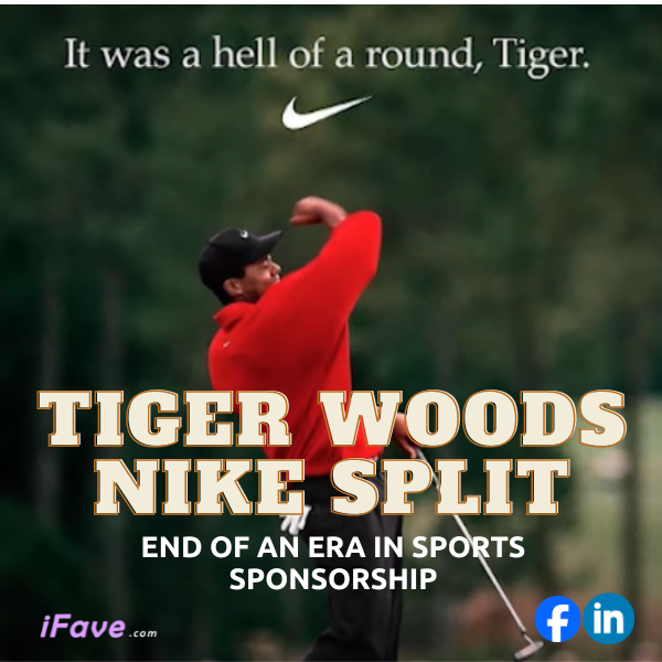 End of the 27-year partnership between Tiger Woods and Nike